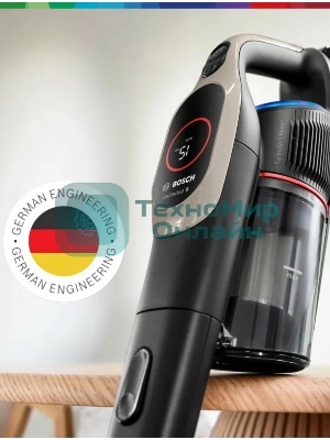 Пылесос вертикальный Bosch BCS931GAC серый, питание от аккумулятора, уборка сухая, пылесборник 0.4 л