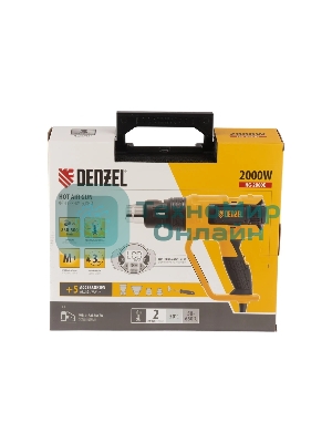 Фен технический Denzel HG-2000E, 2000 Вт, 2 режима, LCD дисплей