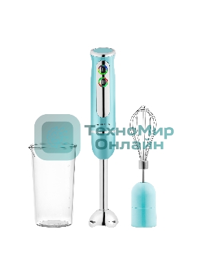 Блендер Galaxy Line GL 2133, голубой, погружной, 1000 Вт, 17 000 об/мин, 2 скорости, LED-подсветка
