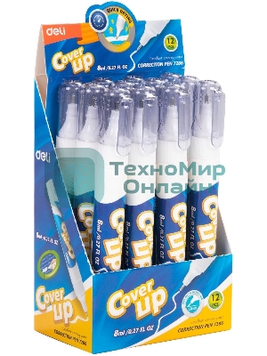 Ручка корректор Deli E7286 шариковый белый 8мл