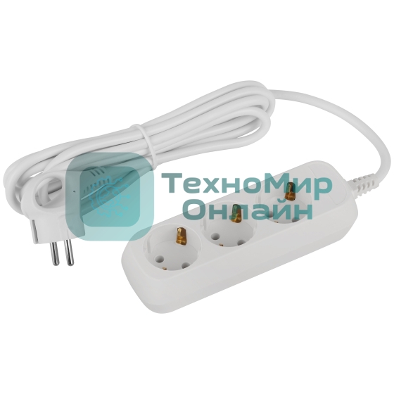 Удлинитель электрический ЭРА UDL-16-330-E Greenline 3 розетки с заземлением 3м ПВС 3x1мм2