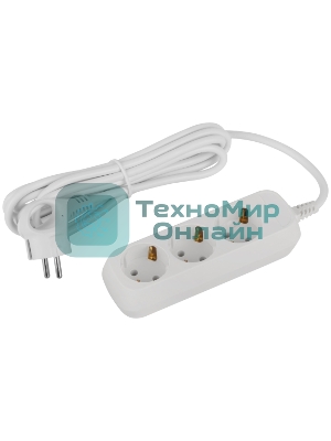 Удлинитель электрический ЭРА UDL-16-330-E Greenline 3 розетки с заземлением 3м ПВС 3x1мм2