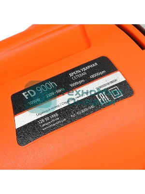 Дрель электрическая ударная PATRIOT FD 900h, 2 скорости, с ударом, мощность 1050Вт, макс.диаметр 16мм, глубиномер + дополнительная ручка