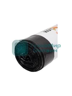 Пакеты универсальные РЫЖИЙ КОТ 200 л, 10 шт, ПВД черные, особо прочные, 30мкм (006978)