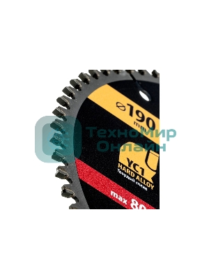 Пильный диск по алюминию Denzel ф190 х 30 мм, 64 зубьев