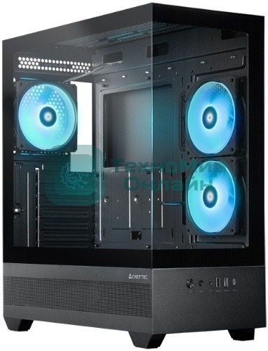 Компьютерный корпус Chieftec Vista черный без БП ATX 3x120мм 1xUSB2.0 1xUSB3.0 1xUSB3.1 audio bott PSU