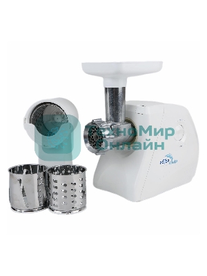 Мясорубка электрическая Ротор Альфа ЭМШ 35/250-4 белый, 1500 Вт, 0.6 кг/мин, защита от перегрузки, насадки - 4