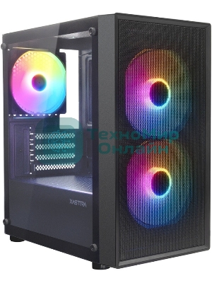 Компьютерный корпус XASTRA A305M 3FRGb Black mATX/Mesh/ tempered glass / 2x140мм + 1x120мм FRGb fans/ A305M-2FC14F-1FC12F