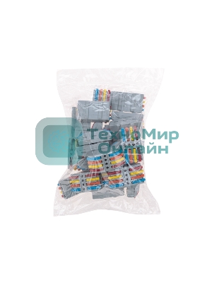 Клемма Rexant СМК 222-424 проходная 4 полюса (0,08-4 мм²), серый (25 шт/уп)