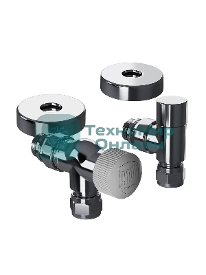 Набор термостатический осевой Royal Thermo Design Pro 15мм М30х1,5 (Хром)