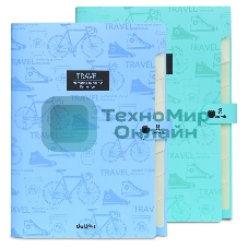 Папка-портфель Deli 5737 на кнопке 8 отделений, A4, пластик, ассорти