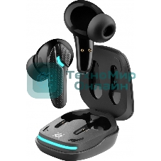 Наушники TWS Defender CyberDots 285 черный, внутриканальные, Bluetooth, светодиодная подсветка, до 4 ч