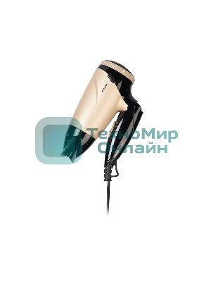 Фен Centek CT-2209 BLG черный/золотой перламутр, 1600 Вт, компактный