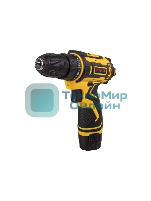 Дрель-шуруповерт Eurolux ДА-12/2-1Li, 12 В, 1.5 Ач, 25 Нм, щеточный