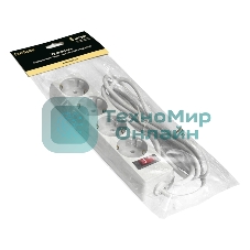Удлинитель ExeGate EC-4-5W (EX279401RUS), белый, 5 м, евровилка с заземлением, 4 евророзетки с заземлением, 2200 Вт