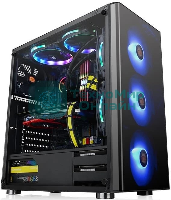 Компьютерный корпус V200 TG RGb CA-1K8-00M1WN-01 Black/Win/SPCC/Tempered Glass*1/120мм RGb Fans*3 + 120мм Standard Fan*1/MB Sync