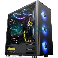 Компьютерный корпус V200 TG RGb CA-1K8-00M1WN-01 Black/Win/SPCC/Tempered Glass*1/120мм RGb Fans*3 + 120мм Standard Fan*1/MB Sync