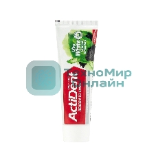 Зубная паста Active ACTIDENT отбеливающая Уголь и Алоэ вера Ultra White, без парабенов 100 г (512901006)