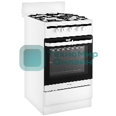 Плита газовая Hansa FCGW51001 белый, конфорок 4 шт, духовка 56 л, 50 см x 85 см x 60 см