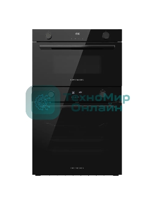 Встраиваемая микроволновая печь Kuppersberg HMW 611 BB, High-Tech, 34 л, поворотное/сенсорное управление, мощность 900 Вт, 5 уровней мощности, 10 автоматических программ, размораживание, гриль, конвекция, поворотный стол, черный