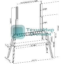Подставка для телевизора Cactus CS-ST3647BKWN черный/орех, 49