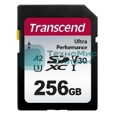 Флеш карта SDXC Transcend 340S, 256 Гб, UHS-I Class U3 V30 A2 (TS256GSDC340S)