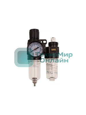 Блок подготовки воздуха регулятор-фильтр-лубрикатор Denzel FLR1500, 10 бар, 1500 л/мин, 1/4