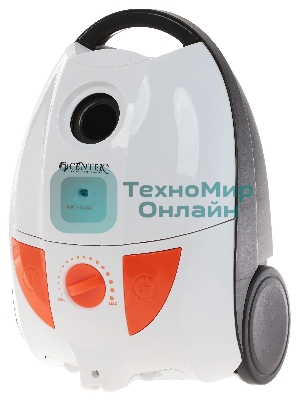 Пылесос Centek CT-2503 белый/оранжевый, 400/2000 Вт, уборка сухая, пылесборник мешок 2.5 л