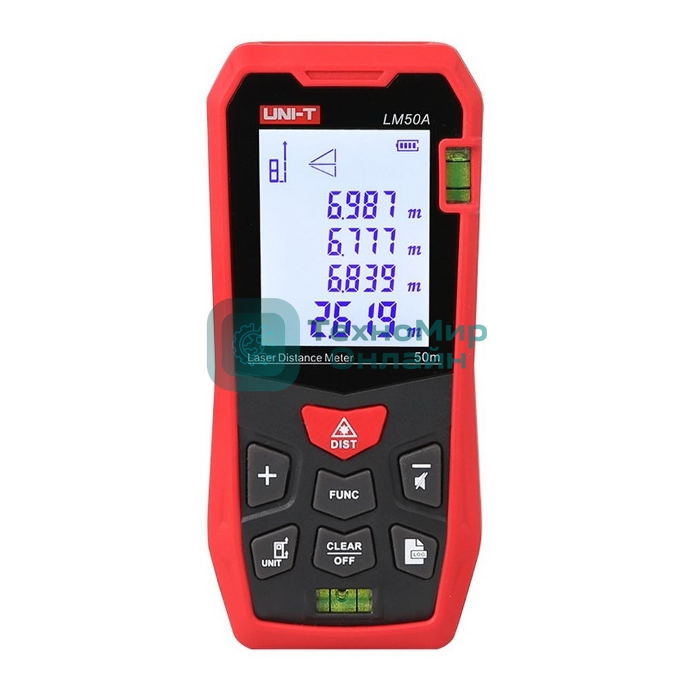 Лазерный дальномер UNI-T LM120A Диапазон расстояний (120 м); Тип дисплея (ЖК); Единицы измерения (м/фут/дюйм); Основа измерения (спереди/сзади);