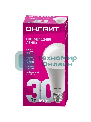 Лампа светодиодная ОНЛАЙТ 61971 OLL-A70-30-230-4K-E27