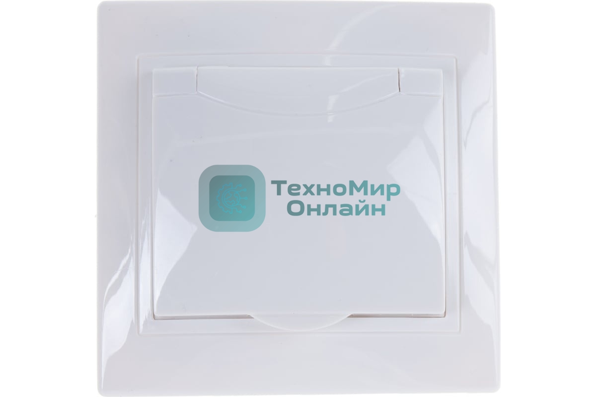 Розетка 1-м СП Кварта 16А РСб10-3-КБ с защ. крышкой с заземл. IP20 белый IEK ERK15-K01-16-DM