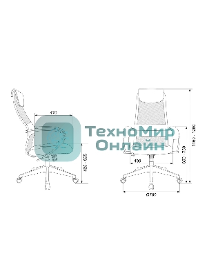 Кресло Бюрократ CH-607 TW-01 черный, сетка, подголовник