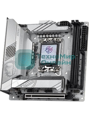 Материнская плата MSI MPG Z890I EDGE TI WIFI, LGA 1851, Intel Z890, 2xDDR5, 2xSATA, 4xM.2, 1xPCIe 5.0 x16, 1xHDMI, 2xThunderbolt 4, 1xUSB-C, 1x 5Gb LAN, 7xUSB-A 10Gbps, 2xUSB-A 5Gbps, 1xUSB-C 20Gbps, 7.1, 2x3.5 мм, TOSLINK, Mini-ITX