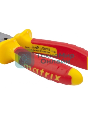 Длинногубцы прямые Matrix Insulated 17103 200 мм, двухкомпонентные рукоятки PROFESSIONAL