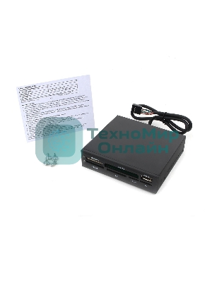 Кард-ридер Gembird FDI2-ALLIN1-02-B/черный/SD/T-Flash/Micro-SD/Micro-SDHC/Micro-SDXC/USB 2.0/метал