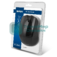 Мышь беспроводная SVEN RX-400W черный, 1400 dpi, радиоканал, USB, кнопки - 4