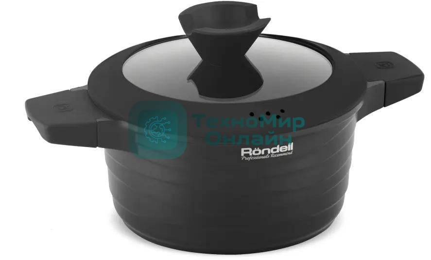 Кастрюля Rondell Walzer RDA-766, 4.7 л, 24 см, с крышкой, черный