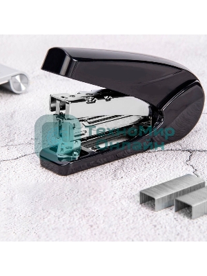 Степлер Deli 0421BLACK 24/6 26/6 (30 листов) черный, 50 скоб, коробка