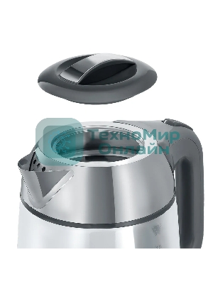 Чайник электрический Kitfort КТ-6762 3 л, 2000 Вт, серый/серебристый корпус: стекло/металл/пластик