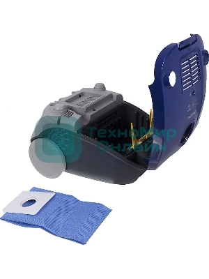 Пылесос Samsung VCC4140V3A синий, 320/1600 Вт, уборка сухая, пылесборник мешок 3 л