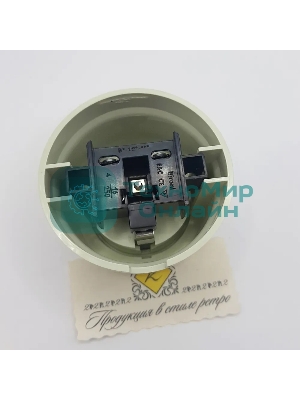 Розетка Bironi B1-101-211 1-м ОП Лизетта, 16А IP20, ретро с заземлением, ABS-пластик, слоновая кость