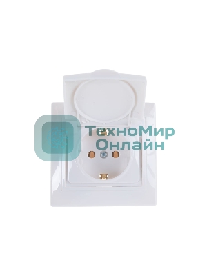 Розетка 1-м СП Кварта 16А РСб10-3-КБ с защ. крышкой с заземл. IP20 белый IEK ERK15-K01-16-DM