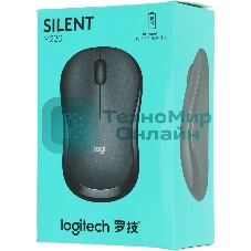 Мышь беспроводная Logitech M220 SILENT черный/серый, 1000 dpi, радиоканал, USB, кнопки - 3