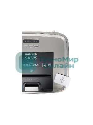 Шредер Office Kit SA375 серый/черный с автоподачей (секр.P-4) фрагменты 375лист. 42лтр. скрепки скобы пл.карты CD