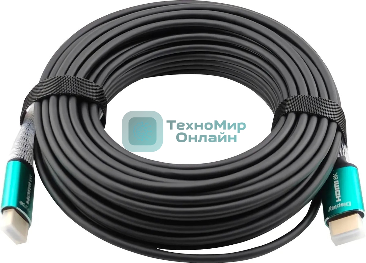 Кабель аудио-видео Cactus CS-HDMI-AOC-2.1-20 HDMI (m)/HDMI (m) 20м. позолоч.конт. черный