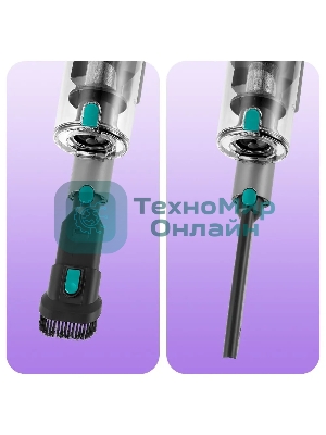 Пылесос вертикальный Kitfort КТ-5305 серый/синий, питание от аккумулятора, 225 Вт, уборка сухая, пылесборник 0.5 л