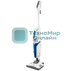 Пылесос вертикальный паровой Kitfort KT-556 белый, питание от сети, 1700 Вт, уборка влажная/сухая/паром, пылесборник 0.4 л