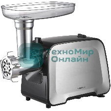 Мясорубка электрическая Centek CT-1604 Комбайн серый, 2200 Вт, 2.2 кг/мин, реверс, защита от перегрузки, насадки - 7