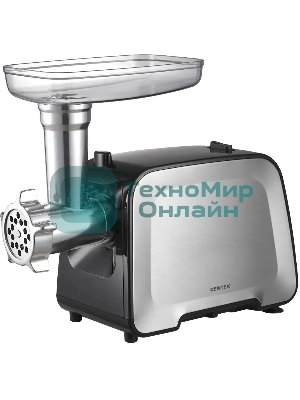 Мясорубка электрическая Centek CT-1604 Комбайн серый, 2200 Вт, 2.2 кг/мин, реверс, защита от перегрузки, насадки - 7