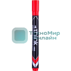 Маркер перманентный Deli Think EU10040, круглый пишущий наконечник, 2мм, красный